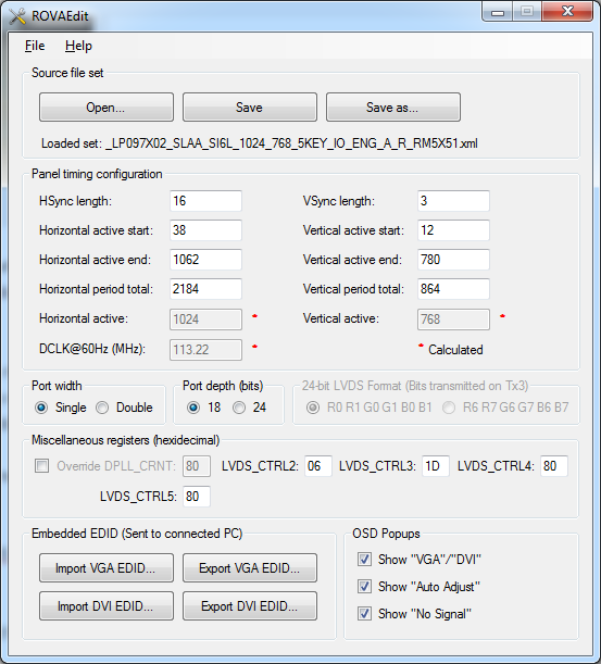 ROVAEdit GFF LCD Controller firmware editor