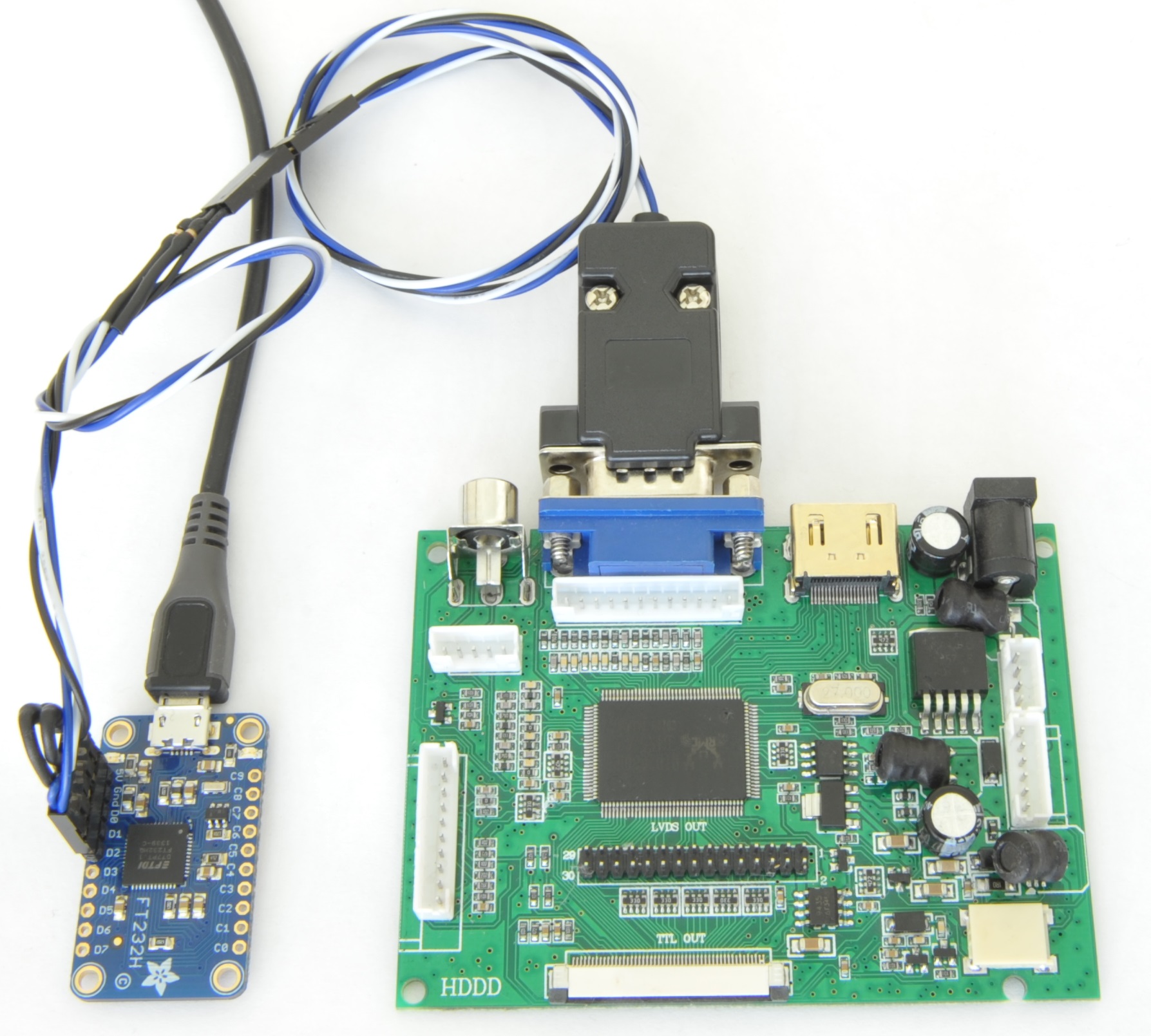 How to connect backup camera to a lcd controller driver board game